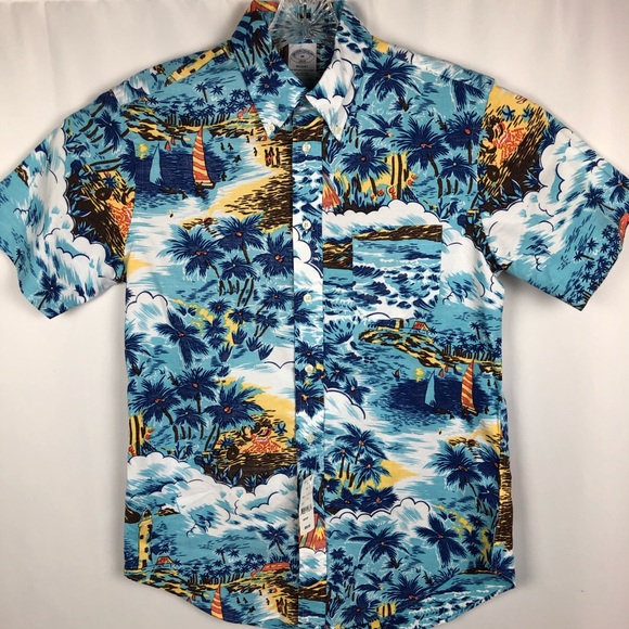 Brooks Brothers Regent Hawaiian Button Down Shirt - Picture 2 of 5